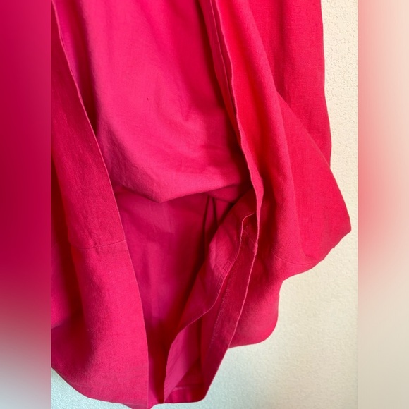 Tommy Bahama Raspberry Pink Linen Blend V-Neck Pocketed Shift Dress XL - Picture 4 of 10